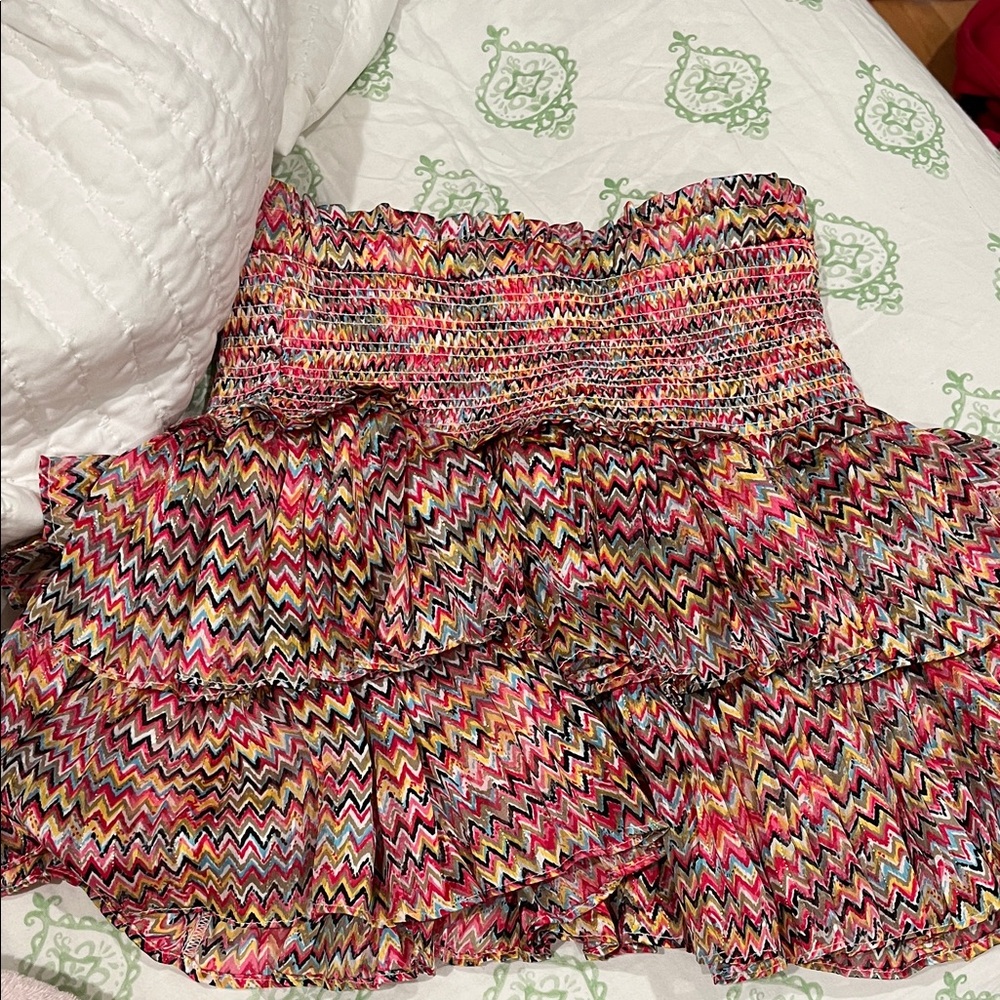Refresh Multicolor Zigzag Mini Skirt - image 1